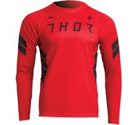 Thor Assist Sting Maillot de bicicleta de manga larga, negro-rojo, tamaño M para Hombres