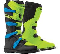Thor Blitz XP Botas de motocross, negro/verde/azul, Talla 12