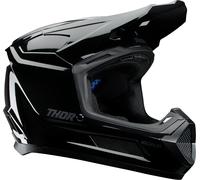 Thor Fleet Blackout Gloss Casco de motocross para niños, negro, tamaño M