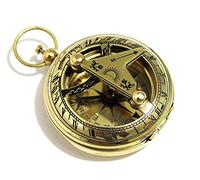 THOR INSTRUMENTS Brass Push Button Direction Sundial Compass - Pocket Sundial Compass Rustic Vintage Home Decor Gifts