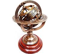 THOR INSTRUMENTS (with Device Esfera armilar de latón Astrolabio sobre Base de Madera, náutica marítima y Coleccionable, rústico, Vintage, decoración del hogar, Regalos