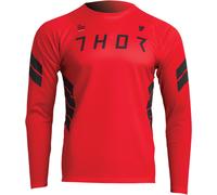 Thor Jersey Bicicleta de Montaña MTB Soporte Manga Larga Rojo Ciclismo MTB Dh