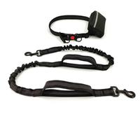Thor Pets Correa para perro manos libres con bolsa con cremallera, asas acolchadas dobles y elástico duradero para caminar, trotar y correr a tu perro, correa de cinturón para perro, tracción