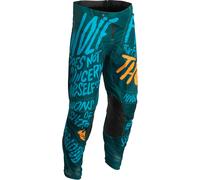 Thor Pulse Counting Sheep Pantalones Juveniles de Motocross, Azul/Naranja, Talla 20