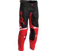 Thor Pulse Cube Pantalones de Motocross, Rojo/Blanco, Talla 28