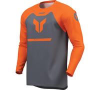 Thor Ridemode Menace Maillot de motocross juvenil, negro-gris, tamaño 2XS