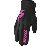 Thor Sector Ladies Guantes de motocross, negro-rosa, tamaño XL para Mujer