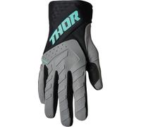 Thor Spectrum Logo Guantes de Motocross Juvenil, negro-gris, tamaño M