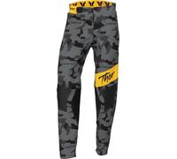 Thor Sportmode Shadow Pantalones de motocross para mujer, negro-gris-amarillo, tamaño 1 2