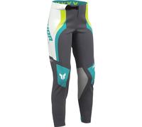 Thor Sportmode Velocity, pantalones textiles mujer 3/4 male Gris Oscuro/Turquía/Blanco/Amarillo Neón