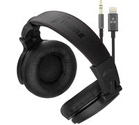 Thore Auriculares de Diadema para iPhone con Conector Lightning (2018) - Auriculares de Estudio con Monitor de DJ (Controladores de neodimio de 50 mm) con Cable Certificado Apple MFI (V200 Negro)