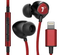 Thore Auriculares para iPhone (Certificado Apple MFi) V110 con Cable Trenzado (Resistentes al Sudor y al Agua) con micrófono/Control Remoto de Volumen para iPhone 11/12/13 Pro MAX, Color Rojo