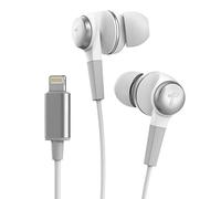 Thore Auriculares para iPhone (certificados Apple MFi) V120 con Cable Lightning (Resistentes al Sudor y al Agua) con micrófono/Control Remoto de Volumen para iPhone 12/13/Pro/Pro MAX, Color Blanco