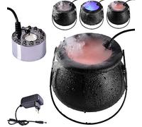 Thorityau - Caldera de bruja para Halloween (12 ledes, caldera de humo, con luz LED, para decoración de Halloween y fiestas de Halloween)