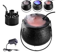 Thorityau - Caldera de bruja para Halloween (12 ledes, caldera de humo, con luz LED, para decoración de Halloween y fiestas de Halloween)