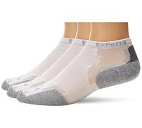 Thorlos Calcetín deportivo de corte bajo acolchado fino para correr, Blanco (paquete de 3 pares), S