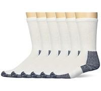 Thorlos Xj MAX Cushion Crew Running Socks Calcetines para Correr, Blanco/Azul Marino (6 Pares), L (Pack de 6) Unisex Adulto
