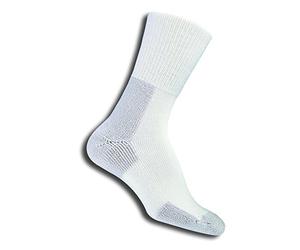 Thorlos Xj MAX Cushion Crew Running Socks Calcetines para Correr, Blanco/Platino (1 par), XL Unisex Adulto