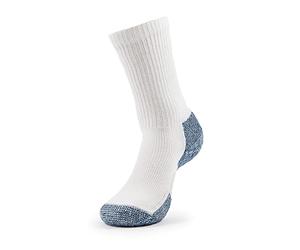 Thorlos Xj MAX Cushion Socks Running Crew Calcetines Blanco/Azul Marino, Talla XL, Extra-Large Unisex Adulto