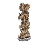 THORNE ANTIQUES AND COLLECTABLES Escultura de Elefantes sabios - See No Hear No Speak No Evil - Adorno Divertido de Elefante bebé sobre Hombros (Natural)