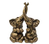 Thorne Antiques & Collectables Mr & Mrs Elephants - Estatua de Elefante Amoroso con Troncos entrelazados (Bronce)