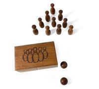 Thorness Juego de bolos de madera de lujo con caja de almacenamiento de madera maciza para todas las edades y ocasiones