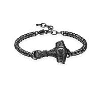 Thor's Hammer - Pulsera conmemorativa de cenizas con forma de martillo de Thor, joyería de cremación, regalo de recuerdo para mujeres y hombres, soporte para cenizas para mascotas, 24CM, Acero