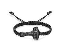 Thor's Hammer - Pulsera conmemorativa de cenizas con forma de martillo de Thor, joyería de cremación, regalo de recuerdo para mujeres y hombres, soporte para cenizas para mascotas, 24CM, Acero
