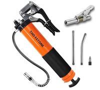 Thorstone 7000PSI Heavy Duty Pistol Grip Grease Gun Kit | 14oz Load Capacity | 18" Spring Flex Hose | 1 Lock Coupler | 1 Reinforced Coupler | 1 Sharp Type Nozzle | 2 Extension Rigid Pipe