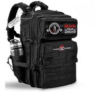THORXCORE Mochila Crossfit - Mochila táctica 45L militar Impermeable, Compartimentos Organizados, para Gimnasio y Viajes - Duradera y Versátil personalizable con parches incluidos (Black2)