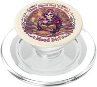 Thou Shall Not Try Me Book Reading Floral Skeleton Bookish PopSockets PopGrip para MagSafe