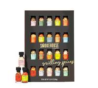 Thoughtfully - Set 20 Especias BBQ - Mezclas de Especias para Barbacoa & Parrilla - Regalo Original para Hombre - Cumpleaños & Día del Padre - Jalapeño, Chipotle, Cajún & Más