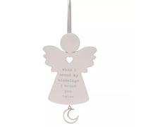 Thoughts of You - Placa colgante con texto en inglés "Blessings"