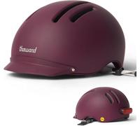 Thousand Chapter Casco de Bicicleta Adulto - Protección MIPS y PopLock Antirrobo - Diseño Ligero y Ventilado con Luz Trasera LED - Casco Bicicleta Adulto Urbano - Chapter Deep Burgundy, M