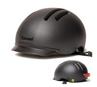Thousand Chapter Casco de Bicicleta Adulto - Protección MIPS y PopLock Antirrobo - Diseño Ligero y Ventilado con Luz Trasera LED - Casco Bicicleta Adulto Urbano - Chapter Racer Black, S