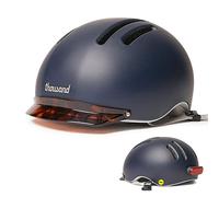Thousand Chapter Casco de Bicicleta Adulto - Protección MIPS y PopLock Antirrobo - Diseño Ligero y Ventilado con Luz Trasera LED - Casco Bicicleta Adulto Urbano - Chapter Club Navy, S