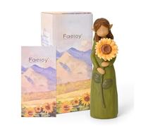 thovorrnl Regalos de girasol para mujeres, regalos para mujeres después de la cirugía, regalo pensando en ti para mujeres, estatua de elfo esculpida pintada a mano para decoración del hogar