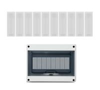 THQAE 10 Pcs tapa cuadro electrico, Tiras de Cobertura para Cuadro Eléctrico, Cubrehuecos Modulares Ciegos para Caja de Fusibles, Compatible con Schneider, Hager, Legrand