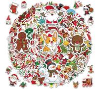 THQAE 101 pcs Pegatinas de Navidad, Adhesivos Impermeables de Vinilo para Decorar de Portátiles, Bolsa de Embalaje de Regalo, Tarjeta de Felicitación, Bolsa de Pastelería al Horno