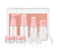 THQAE 11 Pcs accesorios de belleza, Piezas Botes Viaje Silicona Rellenables con Bolsa Transparente, Kit Viaje Avion Botes Vacios a Prueba de BPA Free para Champús, Loción y Artículos de Tocador