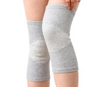 THQAE 2 Paia Ginocchiere in Bambù con Compressione, Bende Termiche e Leggere per Uomini e Donne - Progettate per Artrosi, Sport e Protezione Articolare (Grigio, Taglia L)