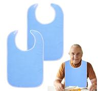 THQAE 2 Pcs babero adulto, baberos adultos, Baberos para Personas Mayores, 75 x 45cm Lavables Baberos, Reutilizables para Adultos Mayores y Personas Discapacitadas y Pacientes