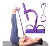 THQAE 2 Pcs cinta elastica ejercicios, goma elastica ejercicio, Cuerda Elástica Multifunción con Banda de Resistencia de Figura 8 y Banda Elástica, Banda de Resistencia de Pedal, Cuerda de Tensión