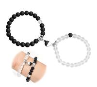 THQAE 2 Piezas Magnéticas Pulseras Para Parejas, Brazaletes de Amistad, Pulsera Mujer, Obsequios de Aniversario, San Valentín, Regalos para Amantes, Familia, Mejores Amigos, Novias, Madres y Hermanas