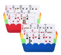 THQAE 2 Piezas Porta Naipes, Porta Cartas de Plástico, Juego de Cartas para Niños, Soporte para Juego de Cartas, Pinza para Cartas Duradera, Adatta para Niños, Adultos y Personas Mayores