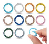 THQAE 20 Piezas Mosqueton Redondode Metal, Anillo de mosquetón Redondo,Ganchos de Resorte Duraderos,para Maletas, llaveros, DIY Manualidades Accesorios