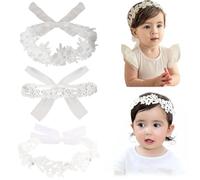 THQAE 3 Pcs diademas bebe, Diadema para bebé, diadema para bebé niña, cinta de grosgrain, Bebé Diadema, Pelo Cintas, Diademas Florales, Joyas para Bebés adecuada para sesión de fotos, boda, fiesta