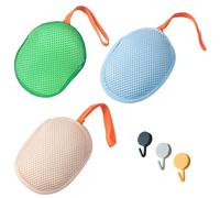 THQAE 3 Pcs jabonera, foamie, bolsa de jabón de malla exfoliante, Bolsa de Jabón de Red, Sacos de Jabón para Espuma, Limpiador Facial, Baño, Bolsa Secar Jabón Malla（Óvalo）