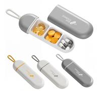 THQAE 3 Pcs pastillero, Mini Pastillero, 1 Día Pastillero con 3 Compartimentos, Pastilleros de Viaje Bolsillo, Forma de la unidad Portátil Pill Box Diario para Vitaminas, Medicamentos, Píldoras