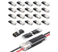 THQAE 30 Pcs conectores de cable impermeables de 2 pines, conectores de conexión rápida para cables 18-22 AWG, prácticos para automóviles, iluminación LED y aparatos eléctricos, instalación fácil sin
